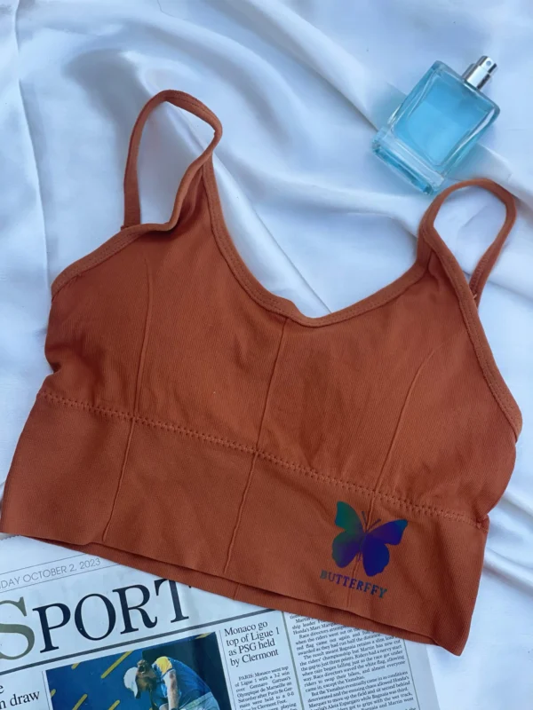 RUST BUTTERFLY BRA/ SPORTS BRA – SMOOTH ADJUSTABLE STRAPS