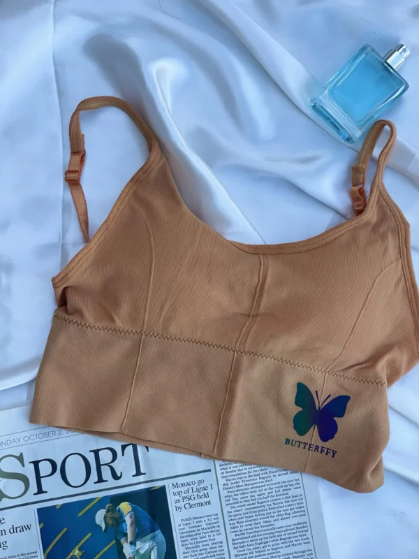 YELLOW BUTTERFLY BRA/ SPORTS BRA – SMOOTH ADJUSTABLE STRAPS