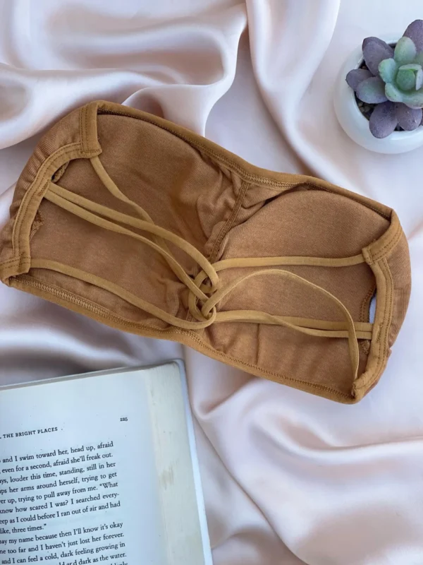 BROWN STRAPLESS PADDED BRA