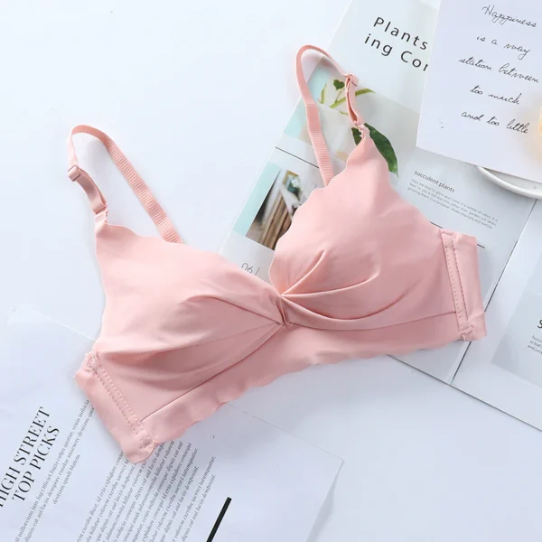 LIGHT PINK Smooth Elastane Curved Bra - Elegance Defined