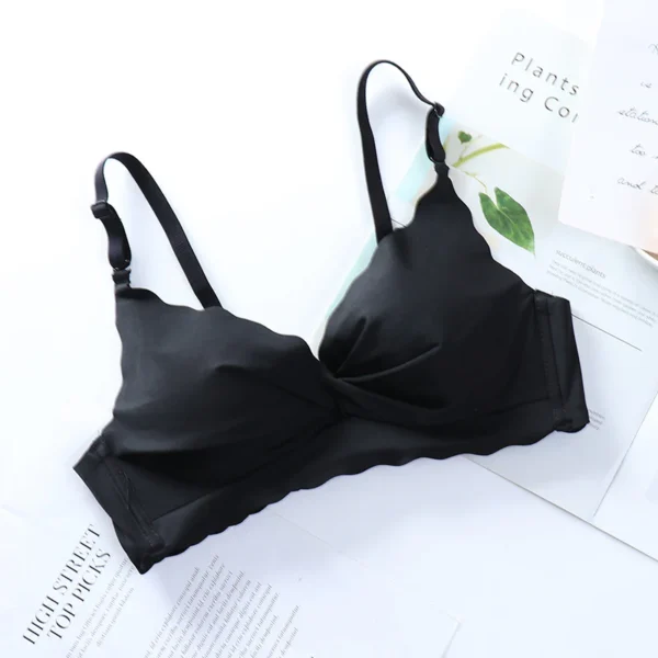 BLACK SMOOTH ELASTANE CURVED BRA – ELEGANCE DEFINED